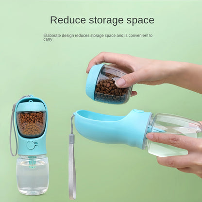 Portable Pet Water Bottle With Storage Food